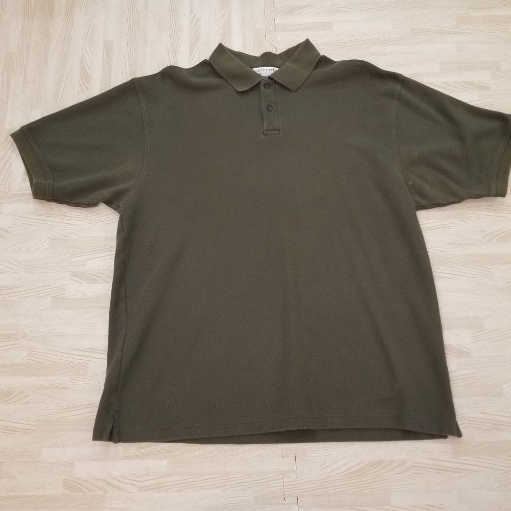 Geoffrey Beene Polo Shirt Olive Green Large